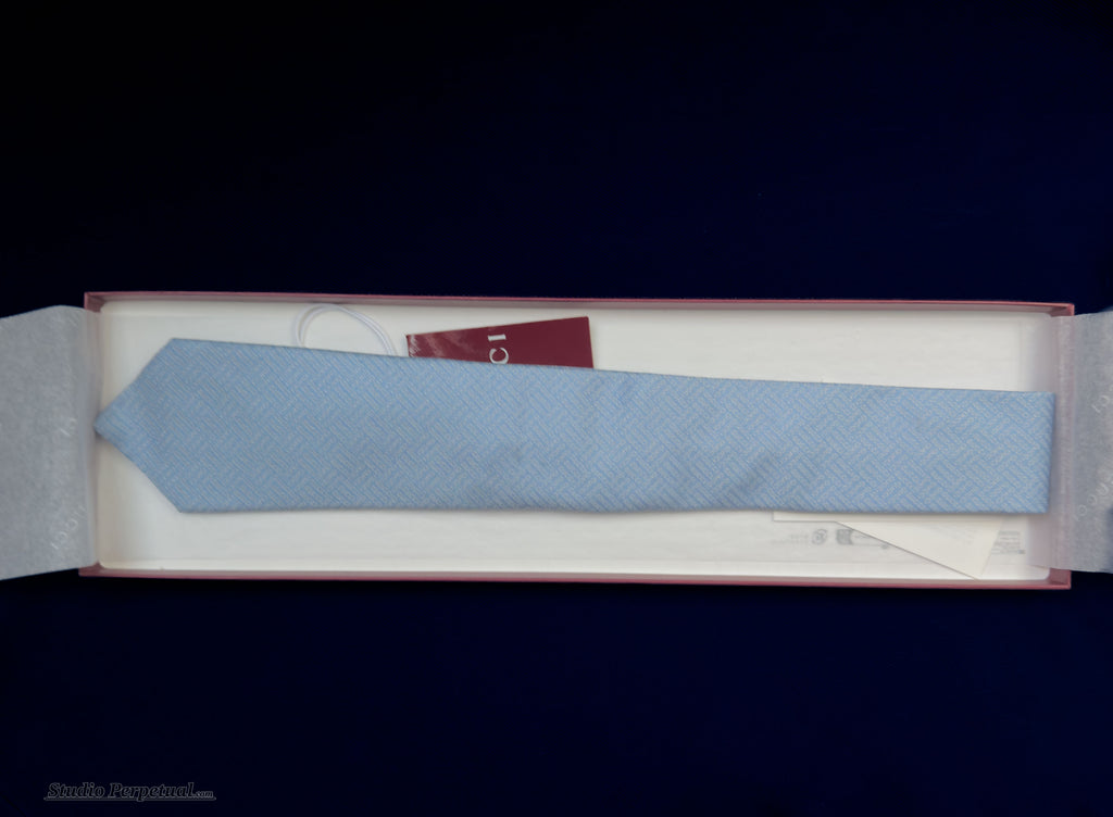 Gucci GG Silk Tie Light Blue