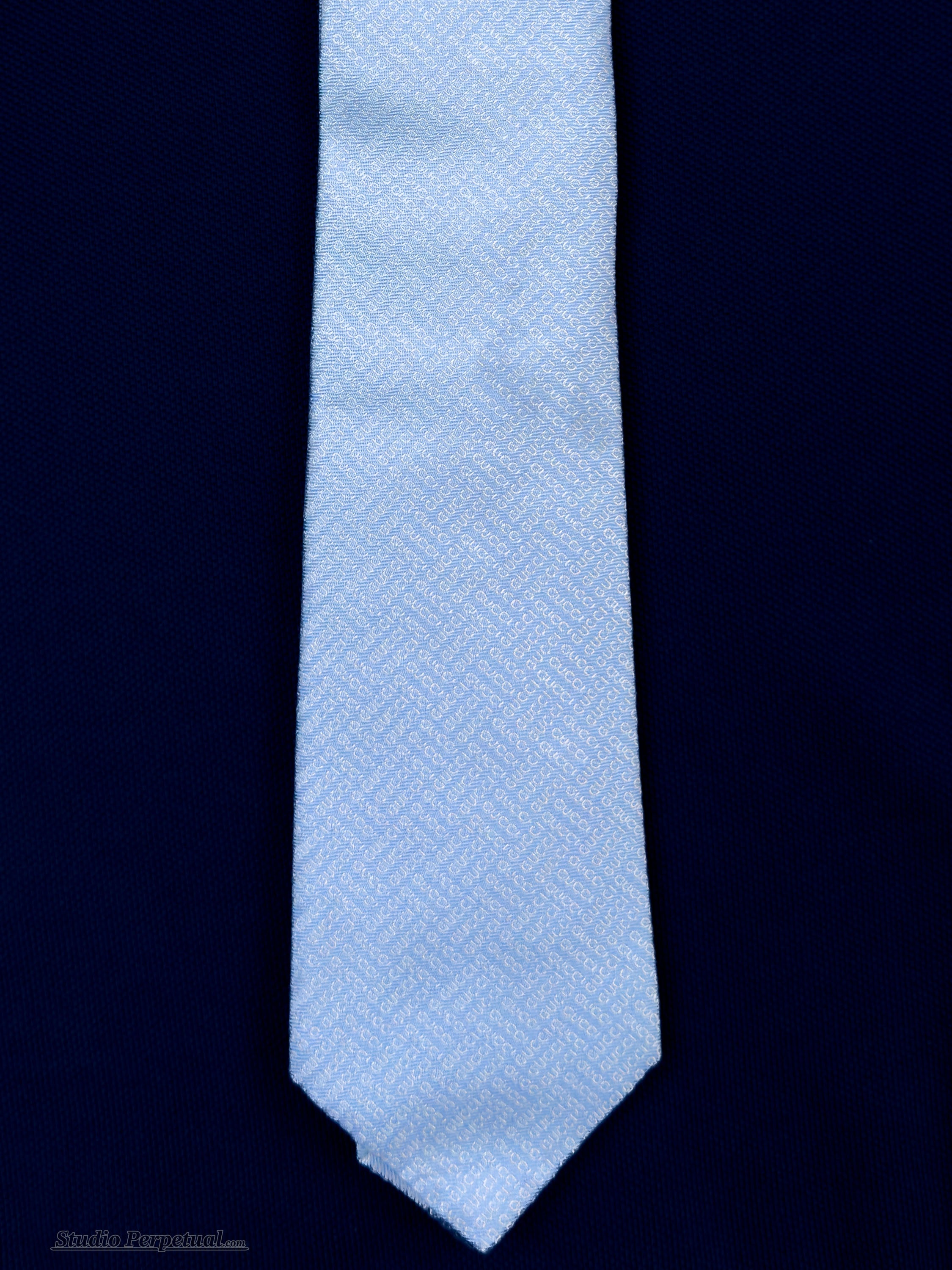 Gucci GG Silk Tie Light Blue