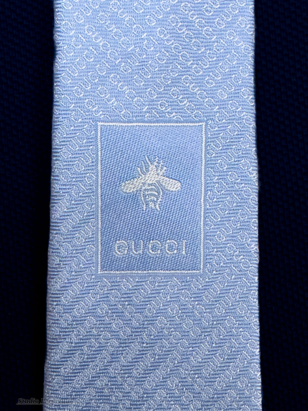 Gucci GG Silk Tie Light Blue