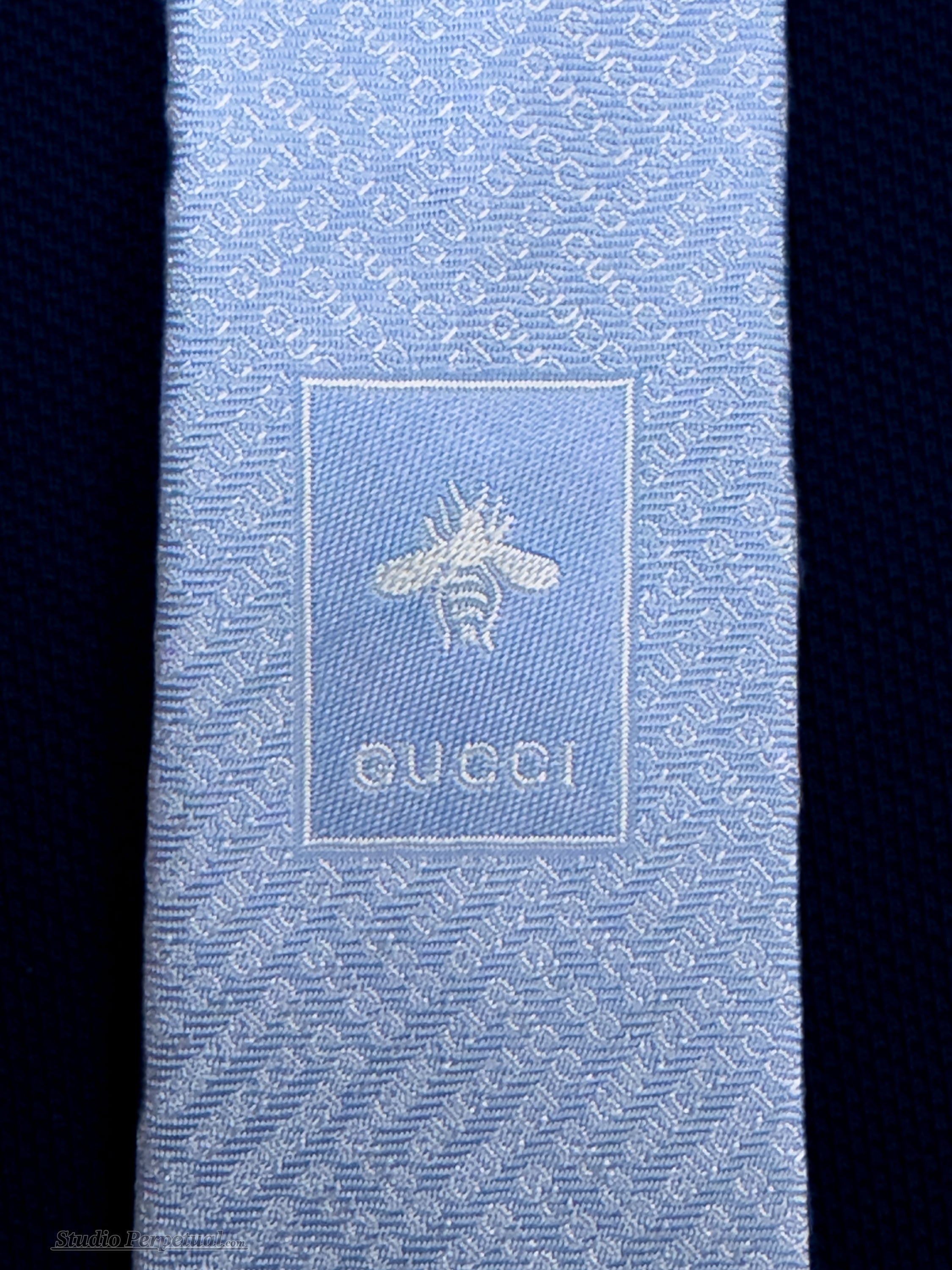 Gucci GG Silk Tie Light Blue